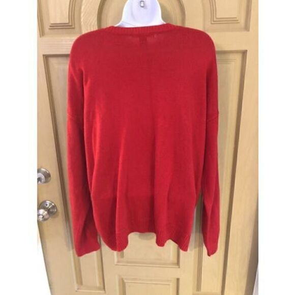 FOREVER 21 Red LESS IS MORE crew Neck Pull Over Sweater Size M - Picture 4 of 11